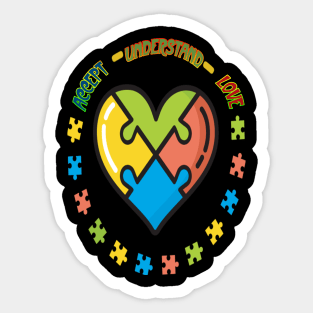 Autism Awareness T-ShirtAccept-Understand-Love Sticker